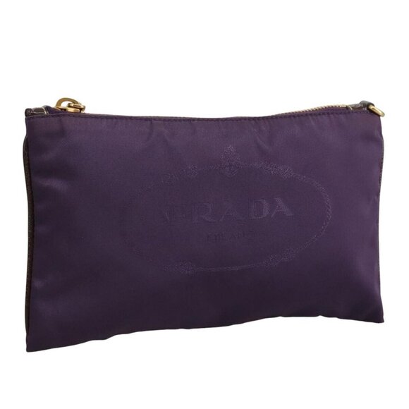 PRADA Pouch Nylon Purple Auth yk16822 - Picture 1 of 16